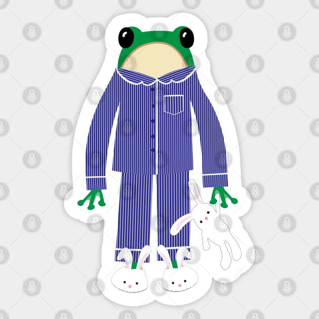 Frog in pajamas Sticker by Jennifer Ladd